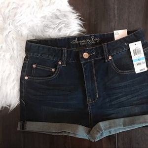 American Rag "Cabo" Dark-Wash Cuffed Denim Shorts